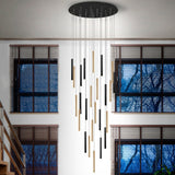 Schuller Varas Lámpara de techo colgante LED regulable 25 luces oro y negro 373968D