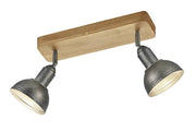 Foco Trio Delhi 2 luces níquel antiguo 33cm 803400267
