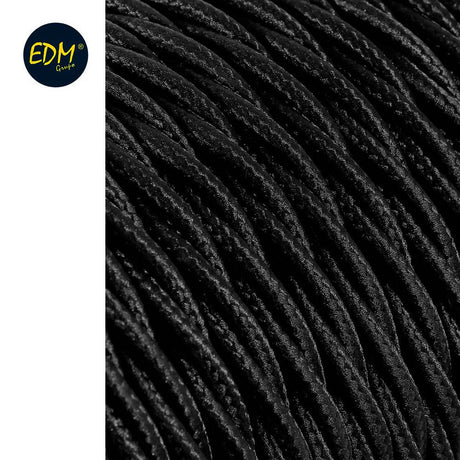Elektro3 CABLE TEXTIL TRENZADO 2X0,75MM 25MTS C-41 NEGRO SEDA  EURO/MTS 8425998119589