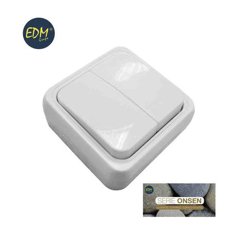 Elektro3 DOBLE INTERRUPTOR SUPERFICIE "SERIE ONSEN"(BOLSA BLISTER) 8425998431667