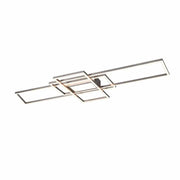 Plafón de techo Trio Irvine grande LED níquel mate CCT regulable con mando 105cm 620010407