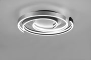 Trio Caya 641910205, aluminio cepillado y negro mate: vista lateral con LED encendido