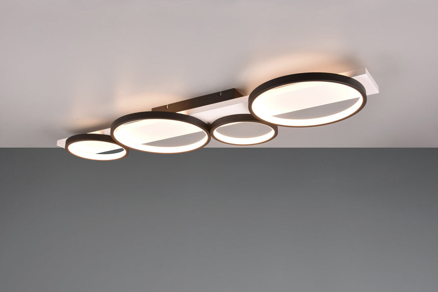 Trio Medera Plafón LED metal estera negra 643810432