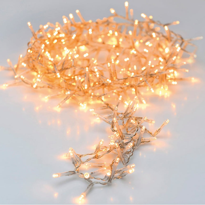 Elektro3 navidad Guirnalda Fija 180 LEDs Blanco Calido 220V Ip44 Cable Transparente 16,5M 71188