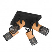 Foco Trio Tosh 4 luces negro mate 804300432