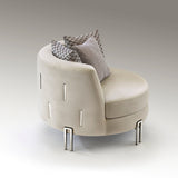 Schuller Viena Sillón blanco roto cromo 8812018