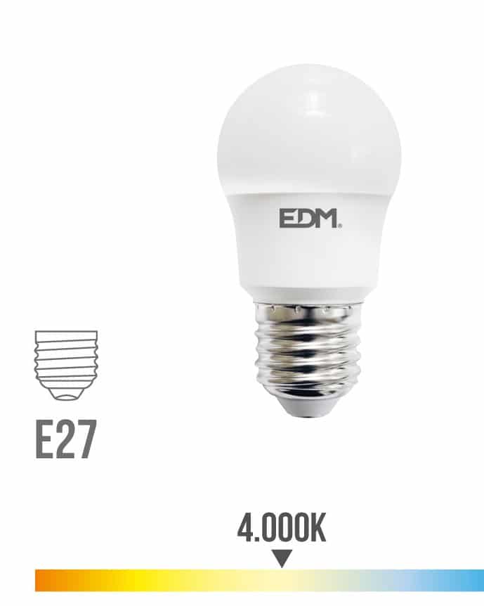 BOMBILLA ESFERICA LED E27 8.5W 940 LM 4000K LUZ DIA | Elektro3