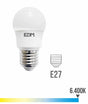 BOMBILLA ESFERICA LED E27 8.5W 940 LM 6400K LUZ FRIA | Elektro3