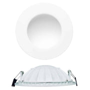 Downlight empotrable Mantra Cabrera blanco mate, vistas frontal y lateral