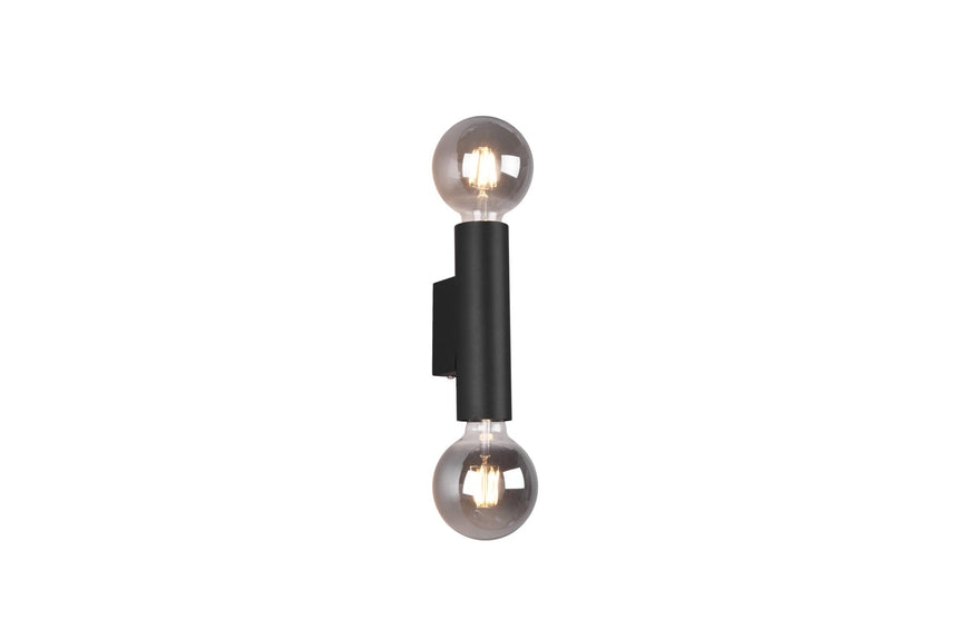 Trio Vannes Aplique de pared de metal estera negra R20182032