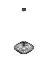 Trio Cobain Lámpara colgante de metal estera negra R30831032