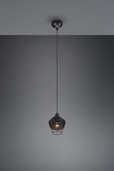 Trio Borka Lámpara de techo colgante malla de rattan negro R31261002