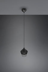 Trio Borka Lámpara de techo colgante malla de rattan negro R31261002
