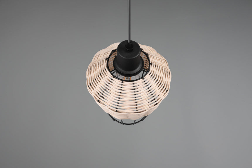 Trio Borka Lámpara de techo colgante malla de rattan acabado natural R31261036
