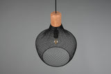 Trio Valeria Lámpara colgante metal estera negra R31281932