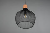 Trio Valeria Lámpara colgante metal estera negra R31281932