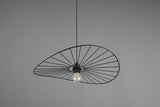 Trio Chapeau Lámpara de techo colgante metal estera negra R31451032