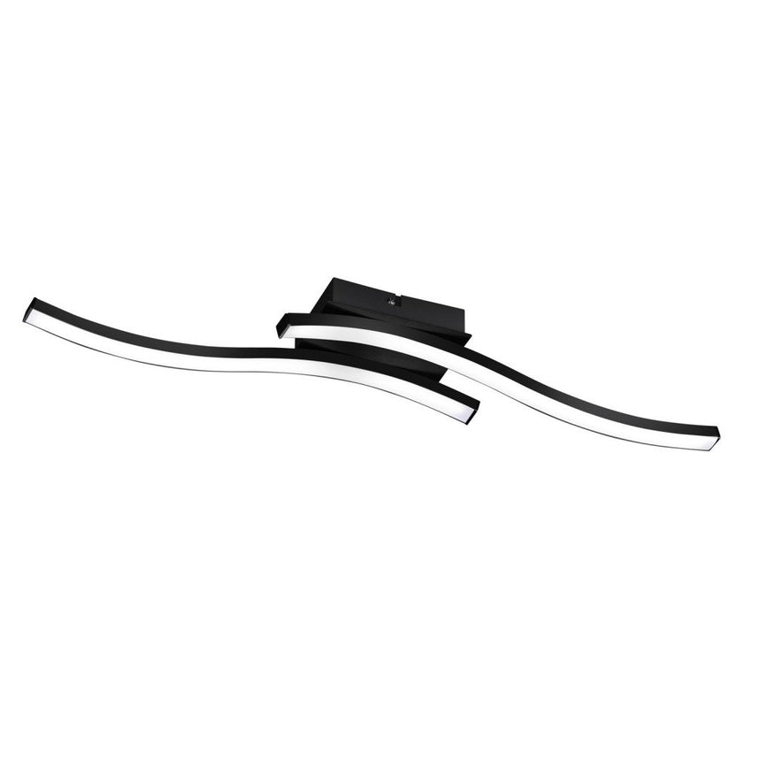 Trio Route Plafón LED de metal estera negra R62472132