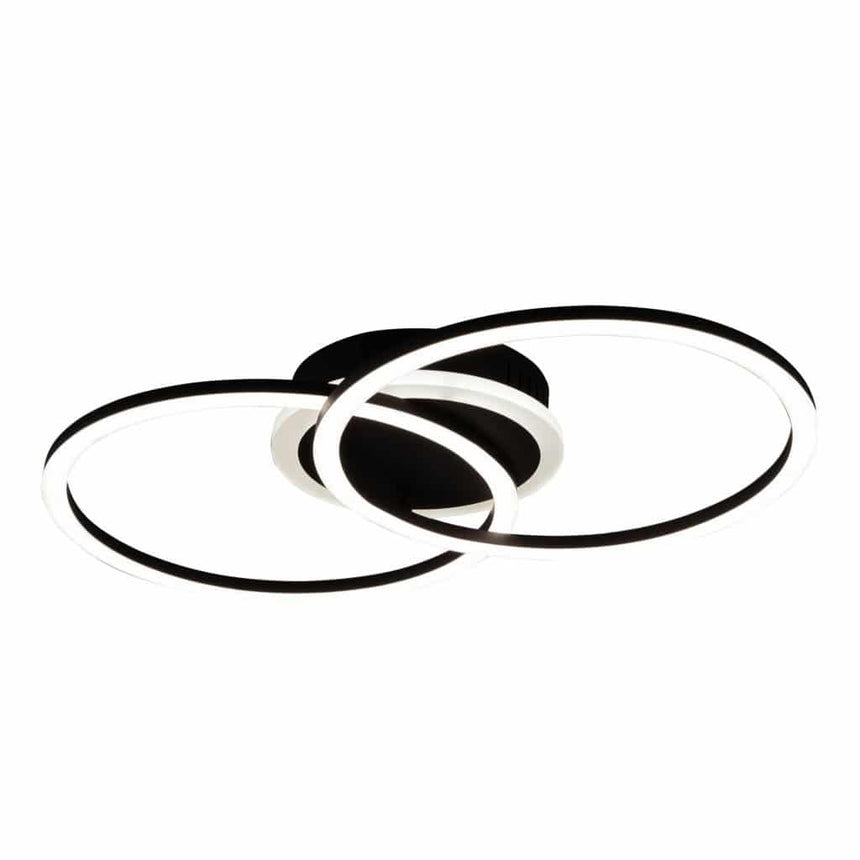 Trio Venida Plafón LED de metal estera negra R62783132