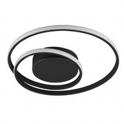 Plafón de techo Trio Zibal LED negro mate 3000K regulable Ø39cm R62911132