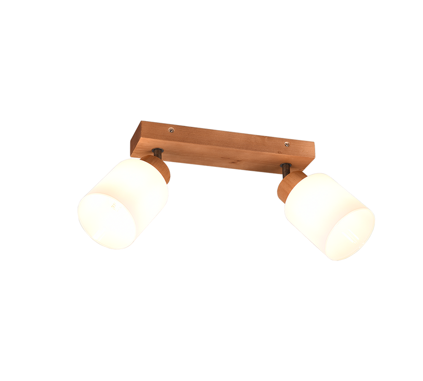 Trio Assam foco LED madera y blanco R81112030