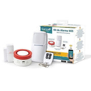 Garza 401280 Smarthome Kit de Alarma Wifi inteligente hogar, sirena 120 dB, sensor movimiento y puertas-ventanas, control remoto y voz
