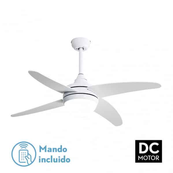 Fabrilamp Klod Ventilador 2xe27 Dc Blanco 4 Asp.6 Vel.117d  C/remoto 173692401