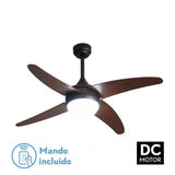 Fabrilamp Klod Ventilador 2xe27 Dc Rustico/nogal 4 Asp.6 Vel 117d  C/remoto 173692402