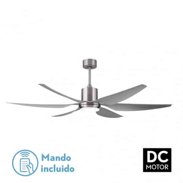 Fabrilamp Otto Ventilador DC 24w níquel 6 Aspas plata Reg.x167d 3000-4000-6000k 2tijas C/remoto, Memoria y Temporizador 158691663